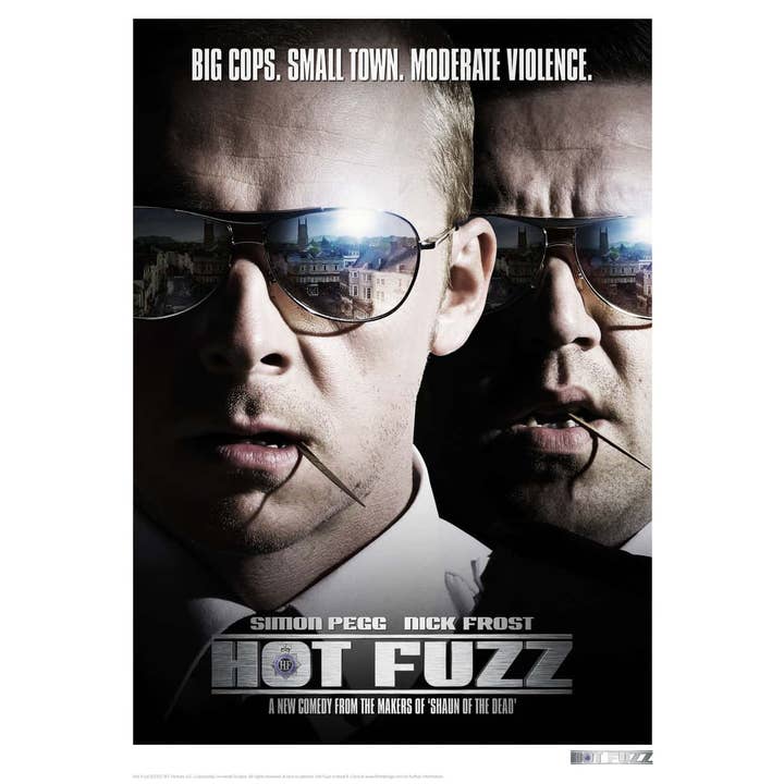 Hot Fuzz Framed A3 Poster Art for wholesale by memory Box