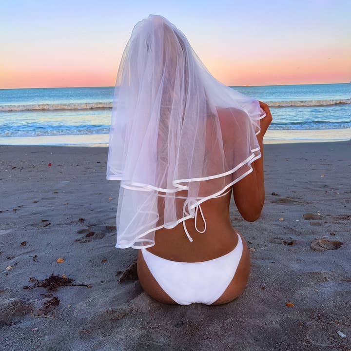 Atventure - Wholesale Veil - Women's - Bridal Wedding veil | Last Rodeo bachelorette bridal shower gift Nashville bachelorette disco cowgirl bachelorette veil short veil curly