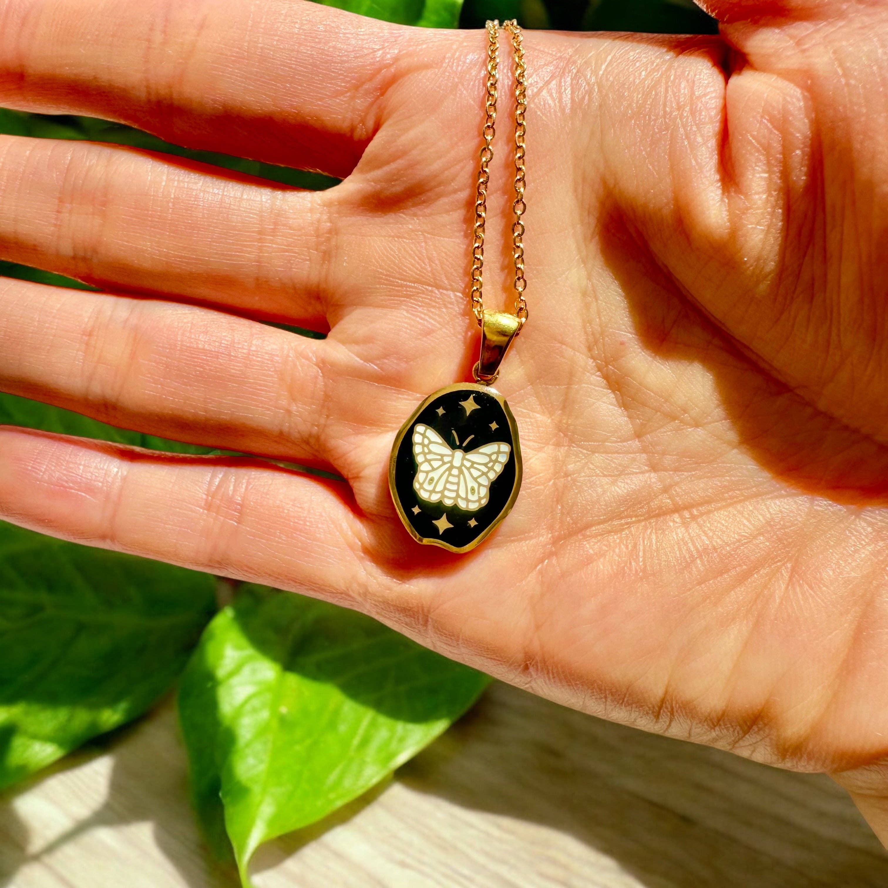 Soul Charms - Wholesale Pendant/Charm Necklace - Butterfly Metamorphosis - 18K Gold Plated, Waterproof Necklace3