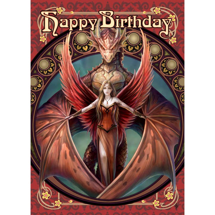 Copperwing - Tarjeta de Felicitación de Cumpleaños por Anne Stokes para venta al por mayor de Eastgate Resource
