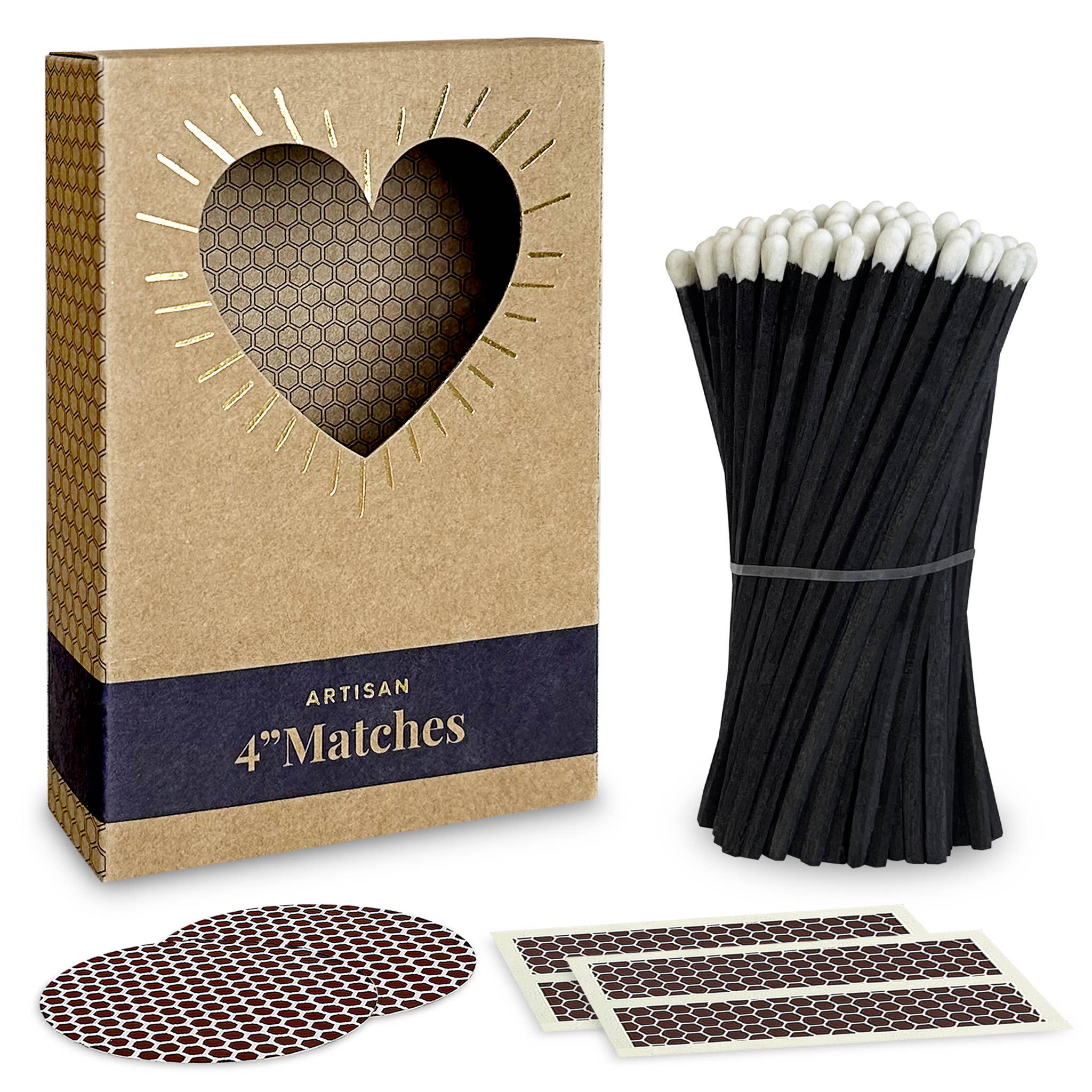 Thankful Greetings - Wholesale Matches - 4" Refill Matches - Colors of Your Choice + Striker Stickers5