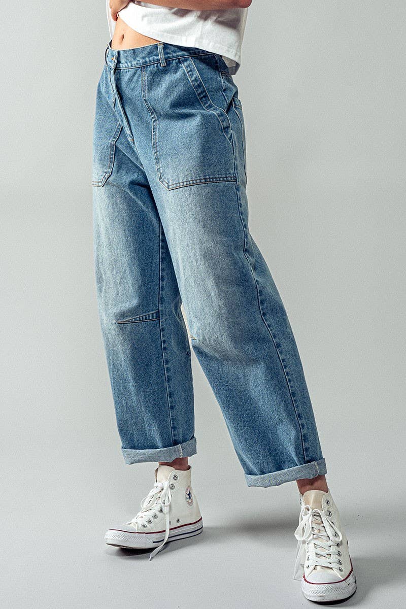 Engineered Leg Wide Leg Denim Jeans for wholesale on Faire5
