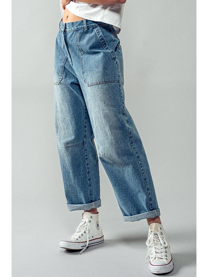 Engineered Leg Wide Leg Denim Jeans for wholesale on Faire5