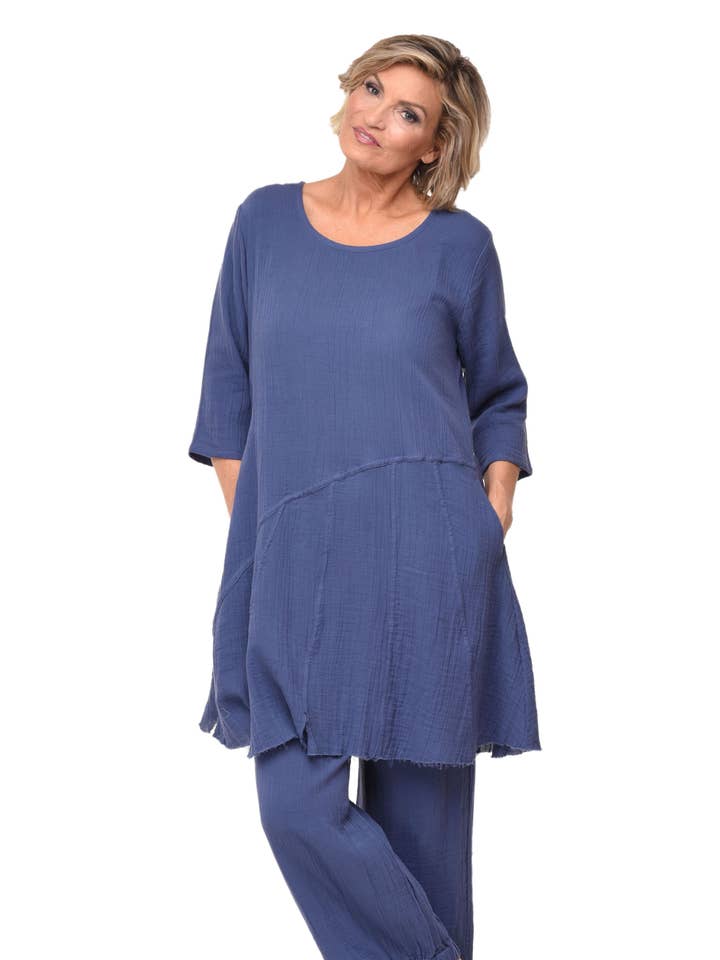 VCG523 Kyrie Dress in Steel Blue* for wholesale by Tulip Clothing