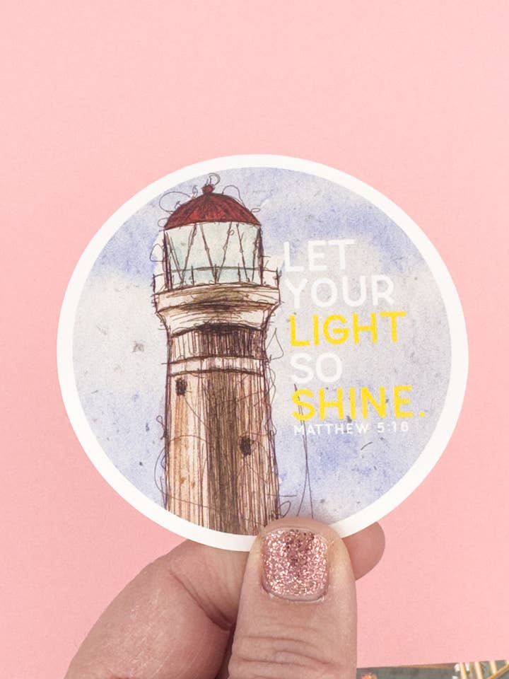 Let Your Light So Shine Scripture Sticker for wholesale by Hales Yeah Design