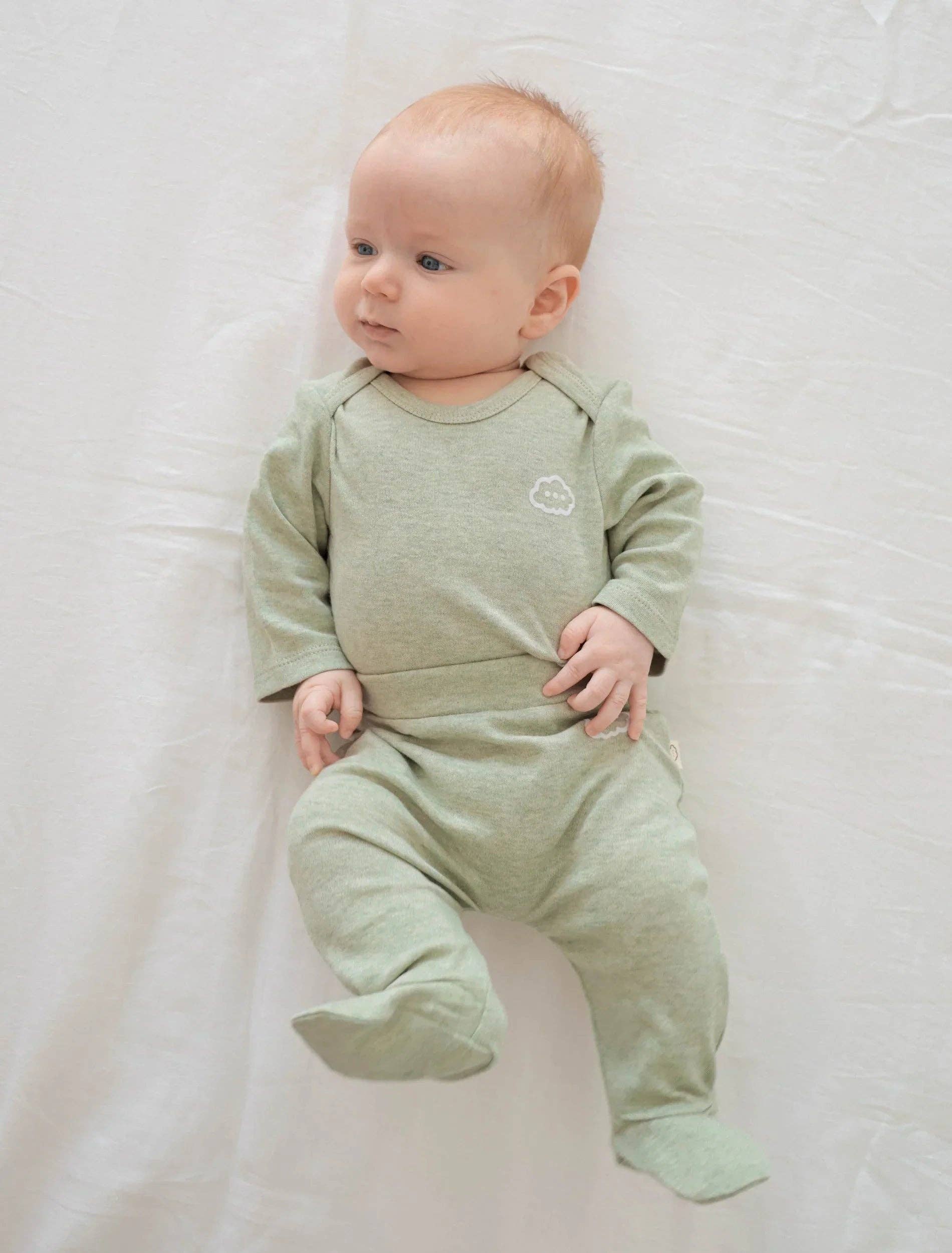 Lūmmi in Colour Babywear – wholesale Clothing set – Baby – Organic Cotton 6PC Essentials Set - Heather Sage Green3