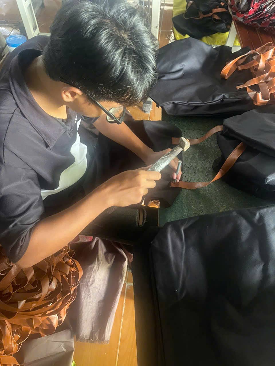 H-H - Wholesale Draagtas - Dames - Canvas draagtas met PU leren handvat (189TV/HH)4