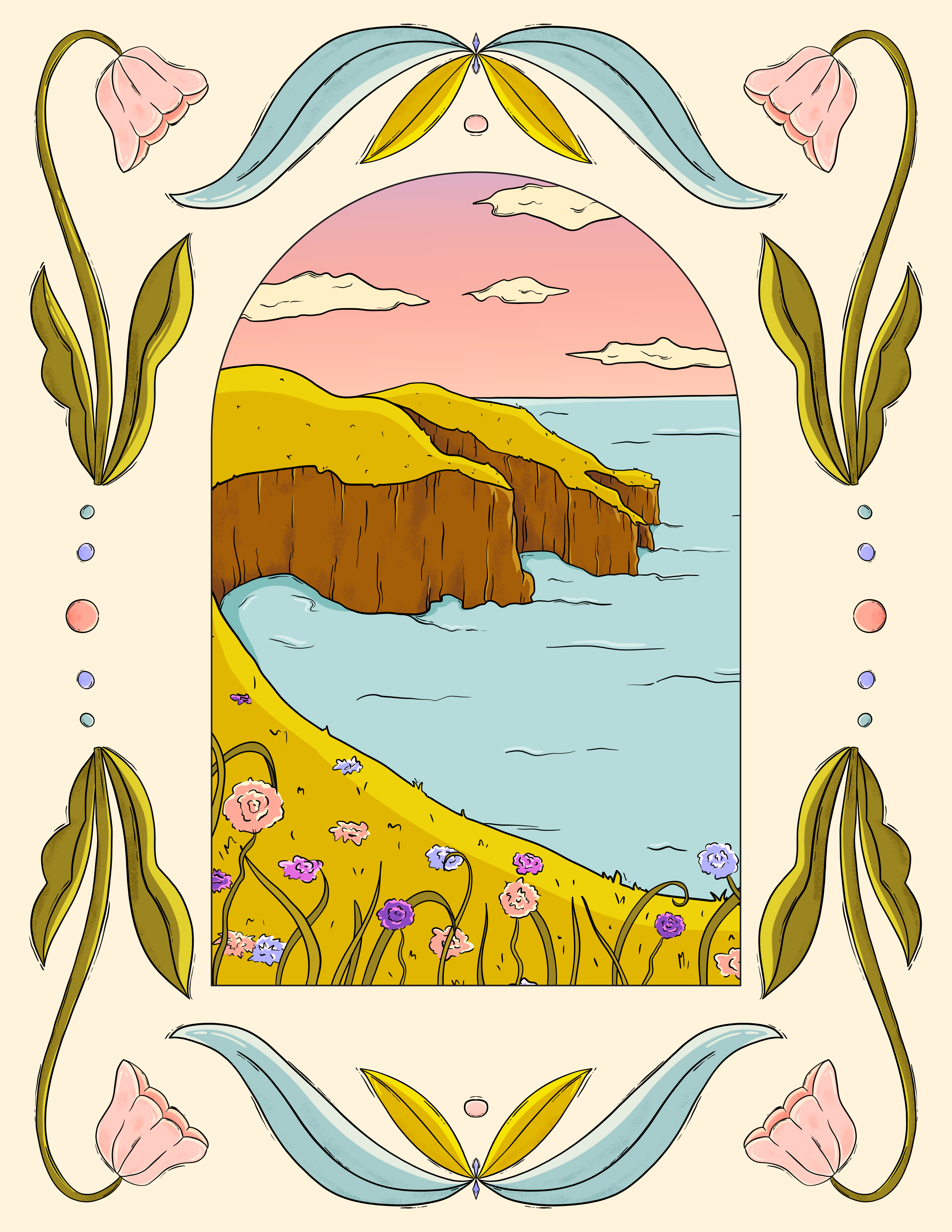 With Love, Coral - Wholesale Art Print - California Coast Art Print1