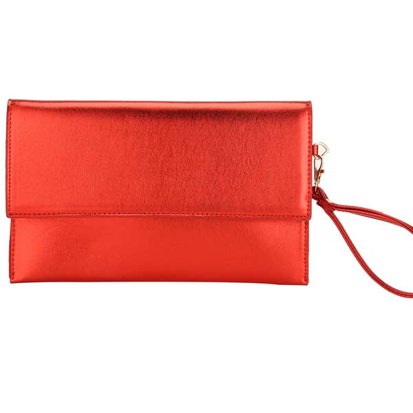 Ladies Flat Envelope Clutch Evening Wristlet Handbag for wholesale by Nima Accessories Inc
