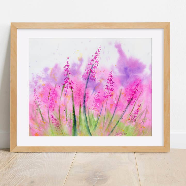 Lavender Field Art Print - Floral Giclee Fine Art Print for wholesale by Zoee Xiao Artworks