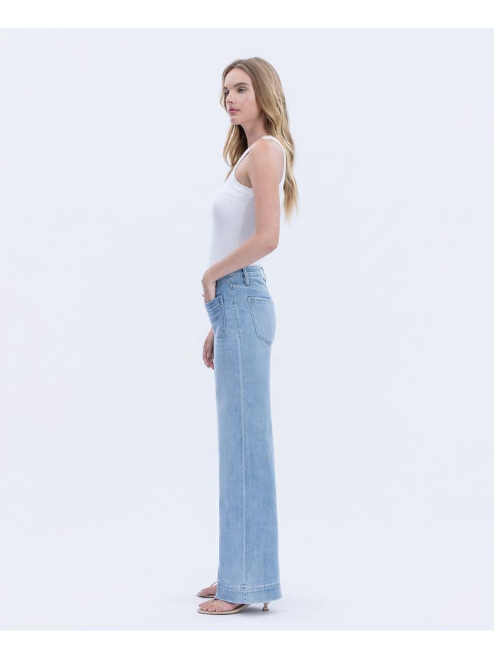 DIGNITY HIGH RISE WIDE TROUSER JEANS F5764N for wholesale on Faire4