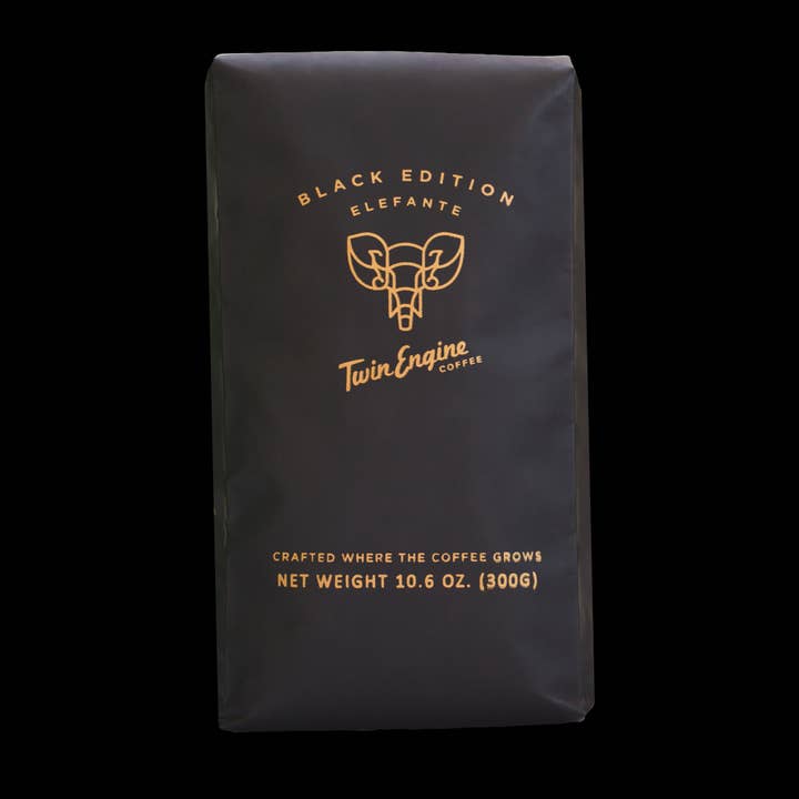 Twin Engine Coffee - Venta al por mayor Café en grano - Elefante Black - Granos de café arábica orgánicos de comercio justo