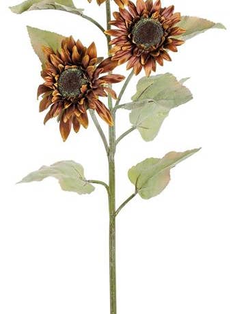 Sunflower Spray X3, 34", Brown for wholesale by Select Artificials, Inc.
