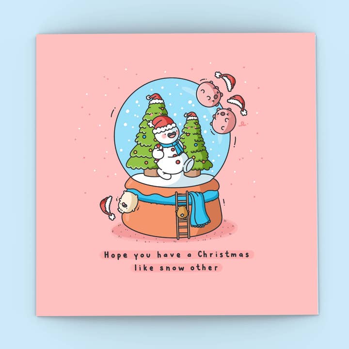 Cute Christmas Snowglobe Card | Cute Greetings Card for wholesale by Toastedink