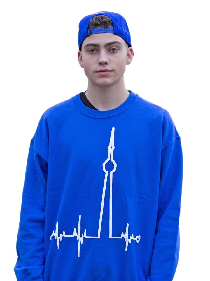 Royal Blue BigBeat Crewneck Sweatshirt for wholesale by HeartBeats T.O.