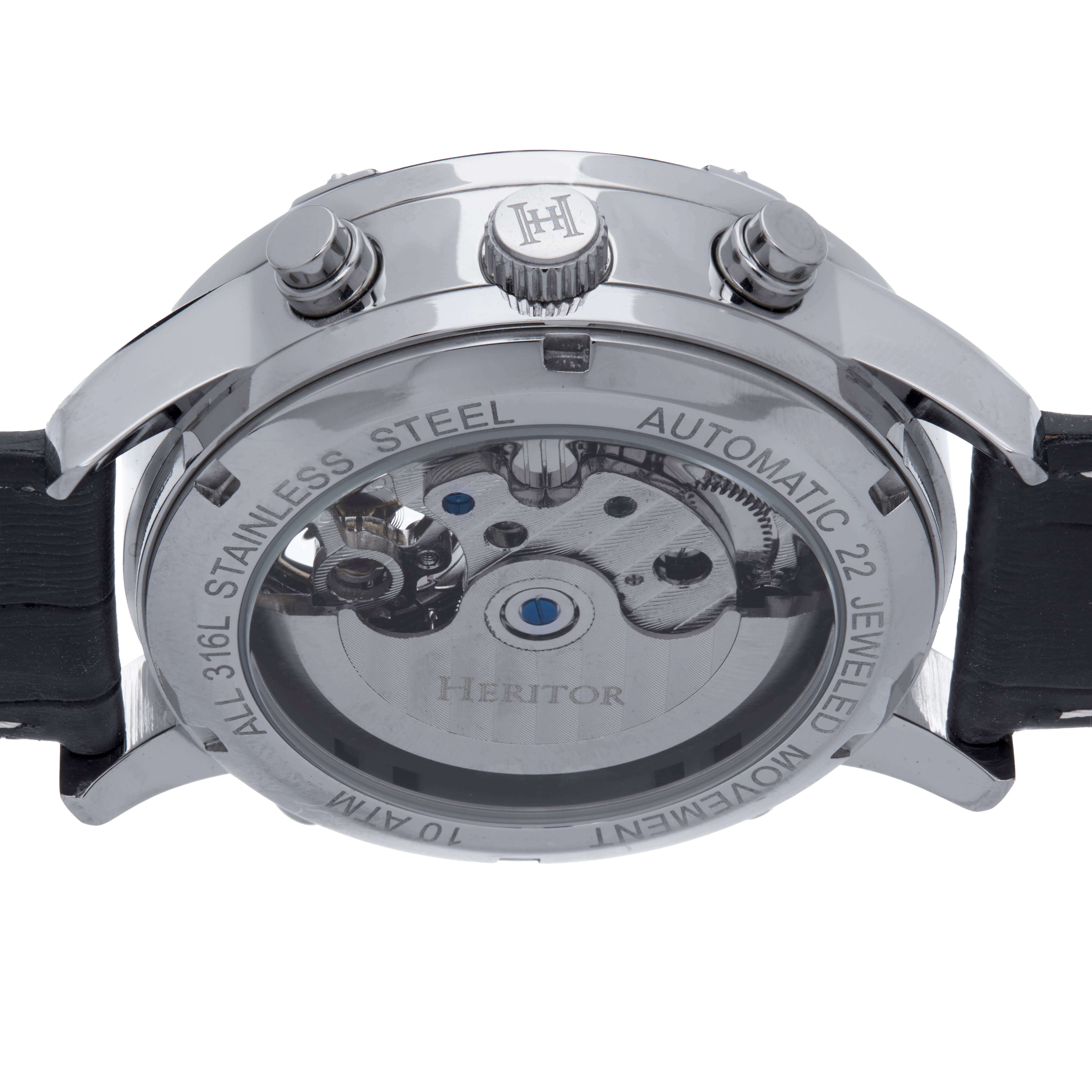 Heritor Automatic – Relógio de pulso - Homem por atacado – Relógio Heritor Automatic Wilhelm Semi-esqueleto com pulseira de couro7