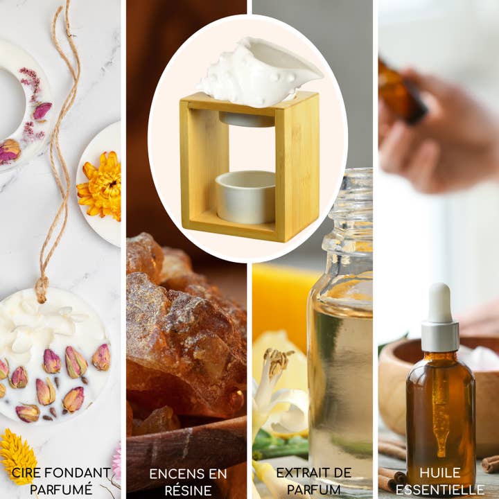 Zen'Arome - Wholesale Oil Warmer - Naturéa Series Fragrance Burner - Shell Bamboo Ceramic Candleholder