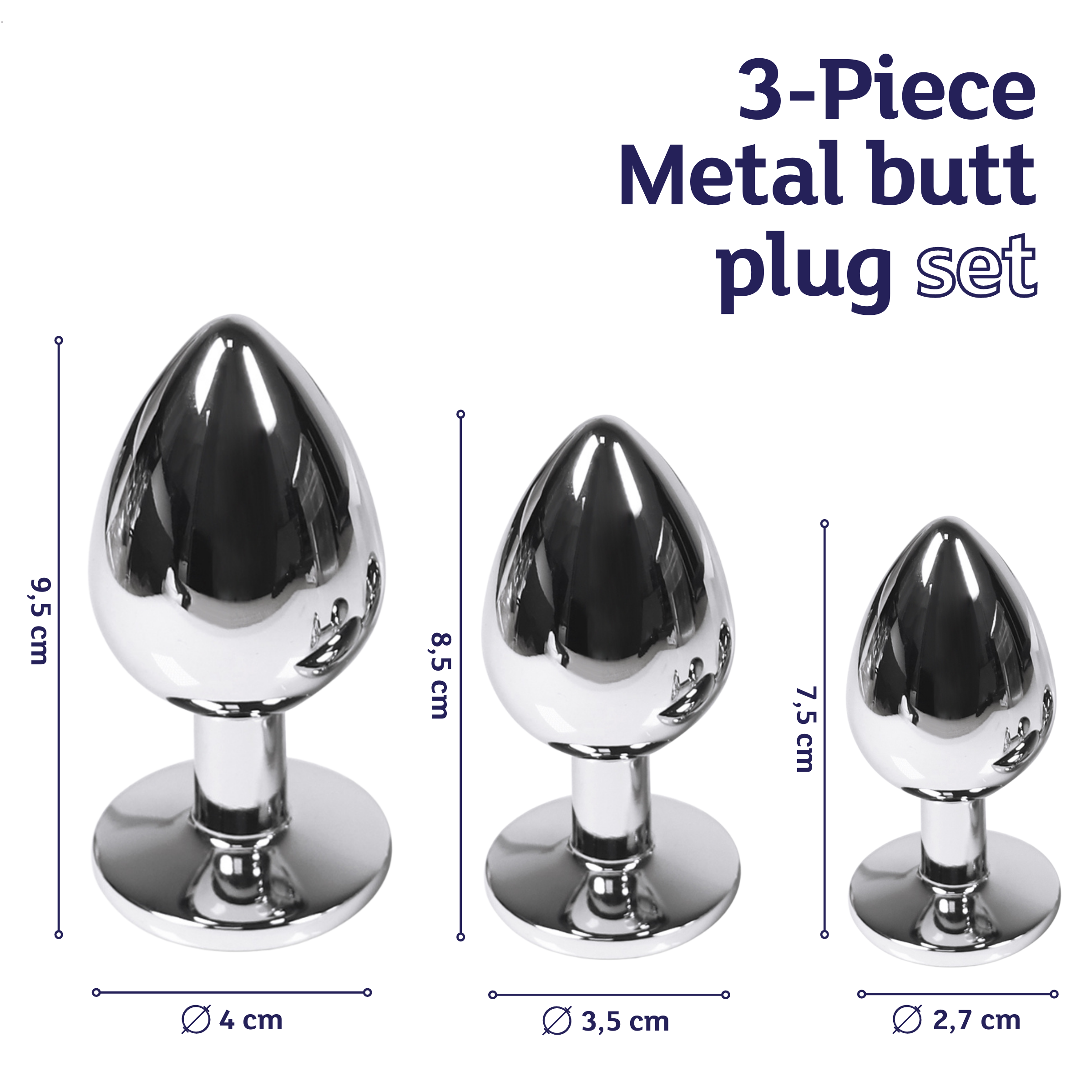 ohyes - Wholesale Sex Toy - Metal Anal & Butt Plug set5