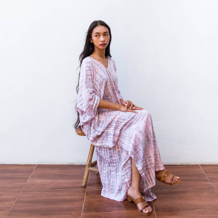 Bali Harvest - Venta al por mayor Caftán - Mujer - Vestido Kaftán Tie Dye (Rosa) - Vestido de Playa Resort Wear Bikini