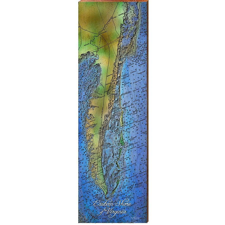 Mill Wood Art - Vendita all'ingrosso Cartelli - Cartello in legno con mappa della costa orientale della Virginia | Decorazione da parete per la casa, stampa artistica su vero legno0