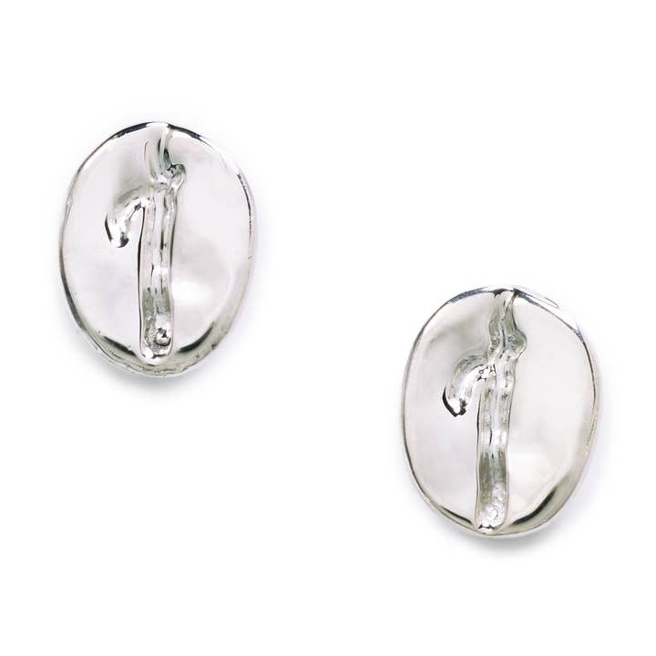 Boucles d'oreilles en forme de grain de café en argent sterling par Delicacies Jewelry - Chaque achat aide à lutter Cadeau gourmand, bijoux alimentaires pour la vente par Delicacies Jewelry