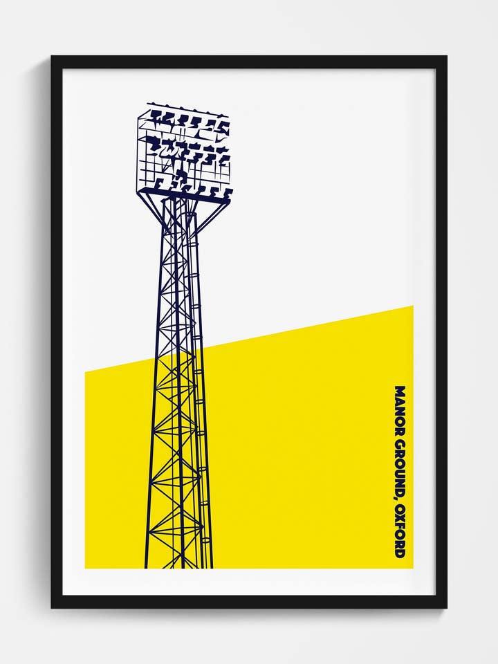 Oxford Floodlights Print for wholesale by Football Devotion