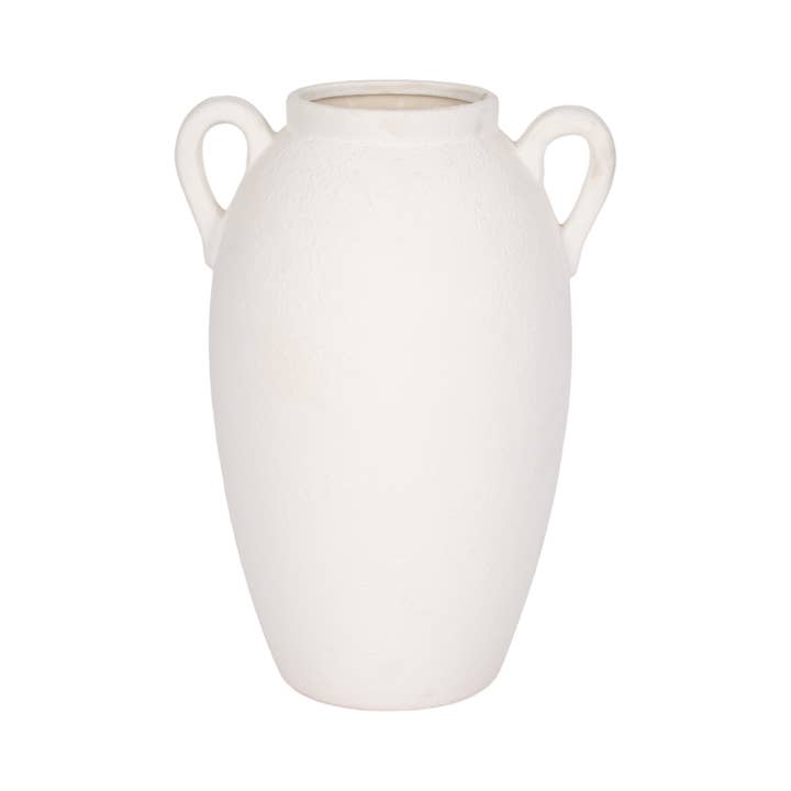 Sagebrook Home - Wholesale Vase - 13 in. White Stoneware Textured Jug with Handles Vase5