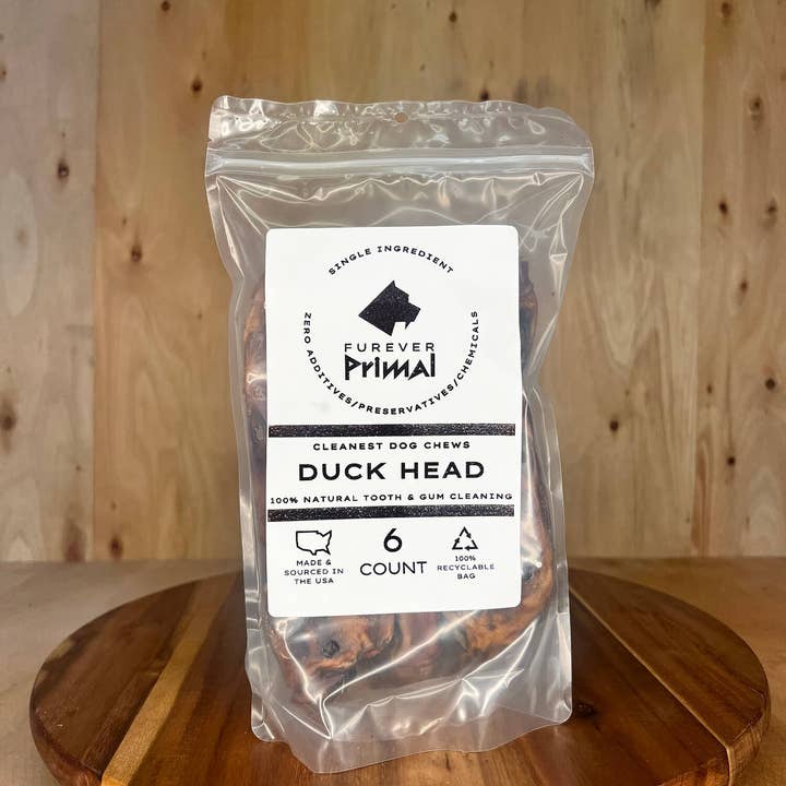 Furever Fierce (formerly Furever Primal) - Wholesale Pet Treats - Dog - Bagged Dog Chew: Duck Head - Natural Single Ingredient