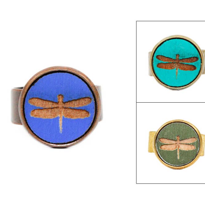 Kleine cameo-ring - Dragonfly voor wholesale door Once Again Sam