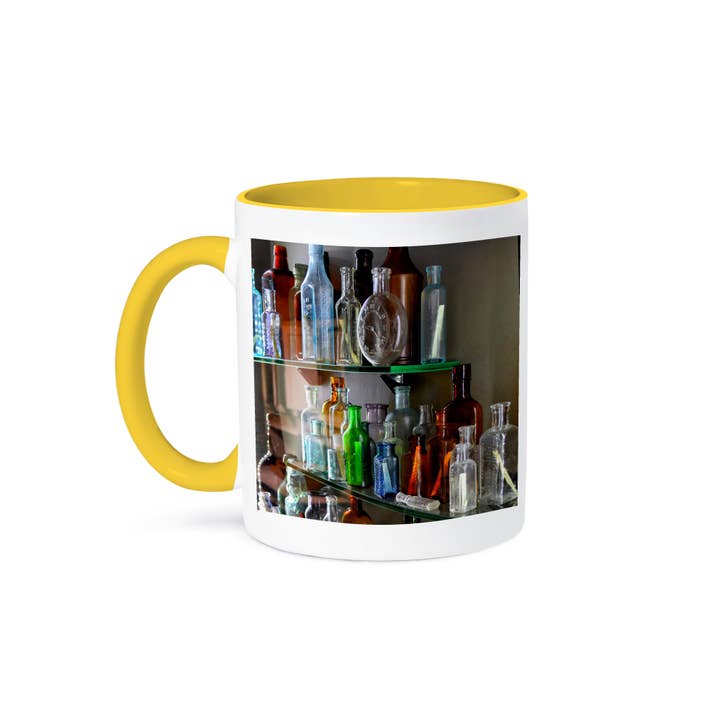 3dRose - Wholesale Coffee mug - 3dRose, old vintage glass apothecary bottles shelf, Mug