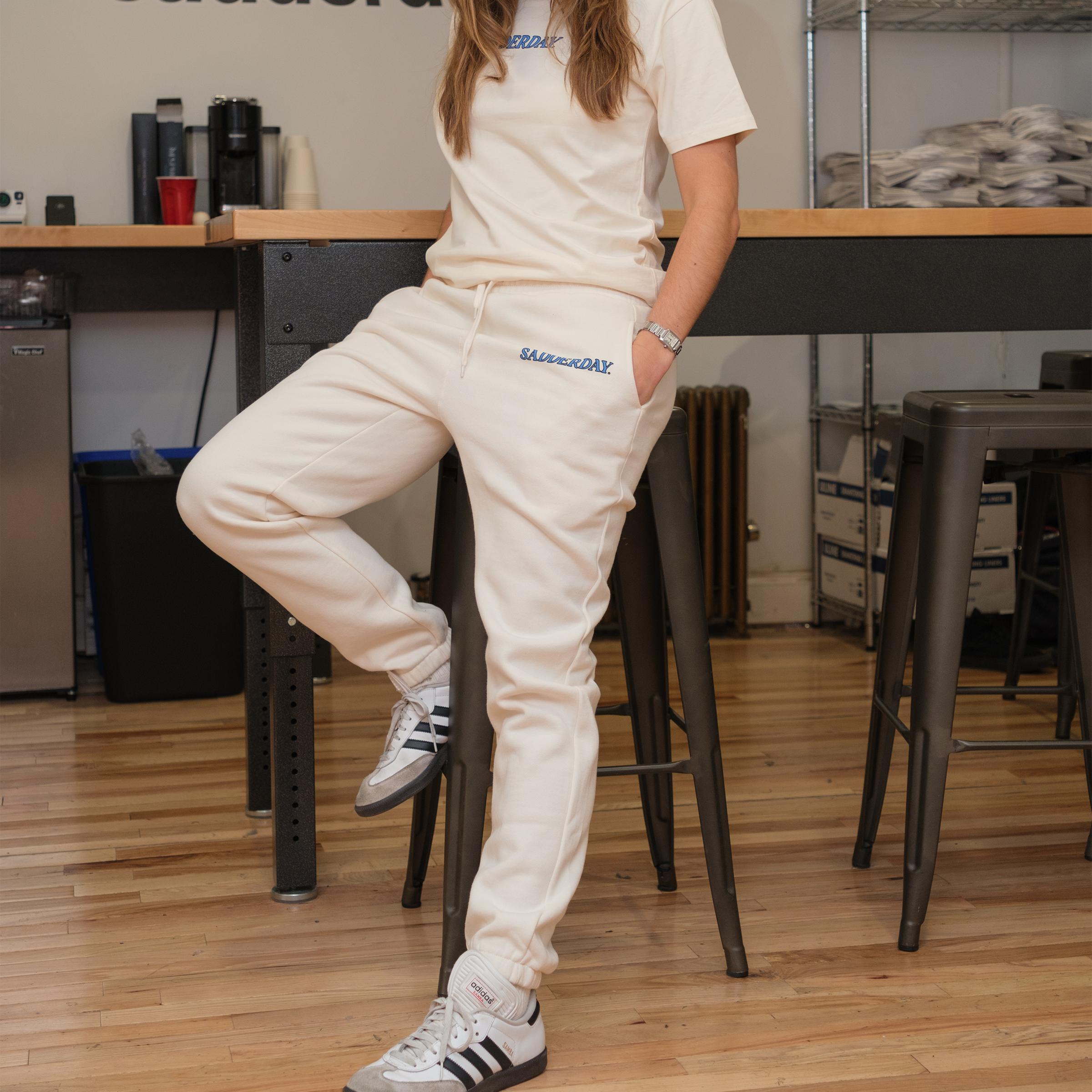 Sadderday - Wholesale Athletic Sweatpants/Joggers - Women's - Invited Sweatpants: Ecru3