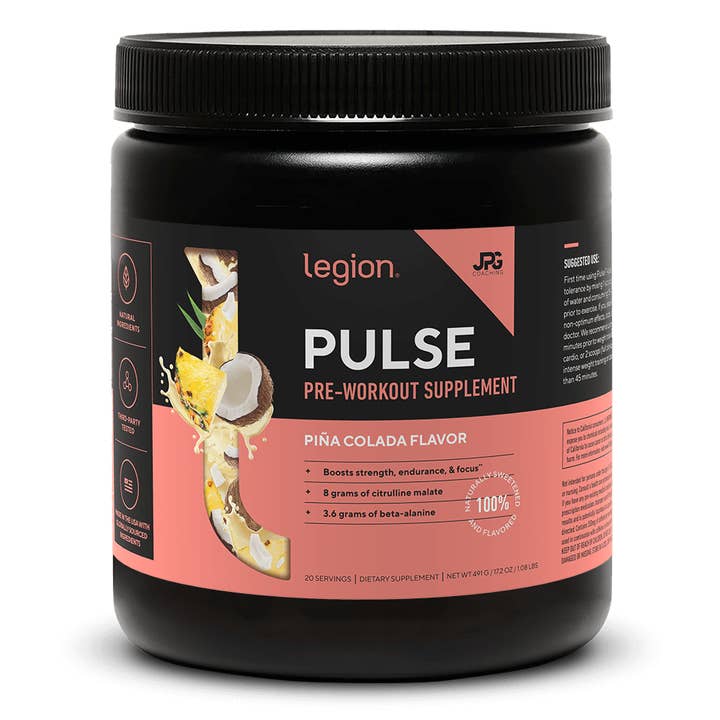 Legion Athletics, Inc. - Wholesale Protein/superfood powder - Legion Pulse Natural Pre-Workout Supplement - 20 Servings (Piña Colada)9