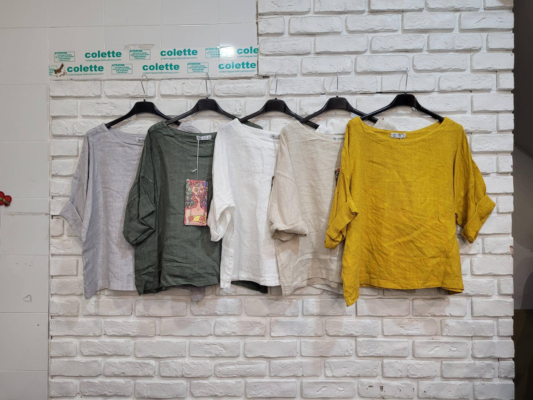 la maison des fibres naturelles - Wholesale Blouse - Women's - Round neck linen top 659005 100% linen64