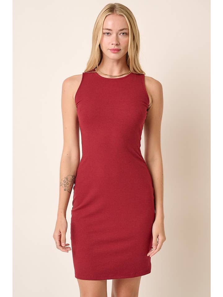 mittoshop - Vendita all'ingrosso Vestito - Donna - MINI ABITO A CANOTTA IN MAGLIA A COSTINE D173620