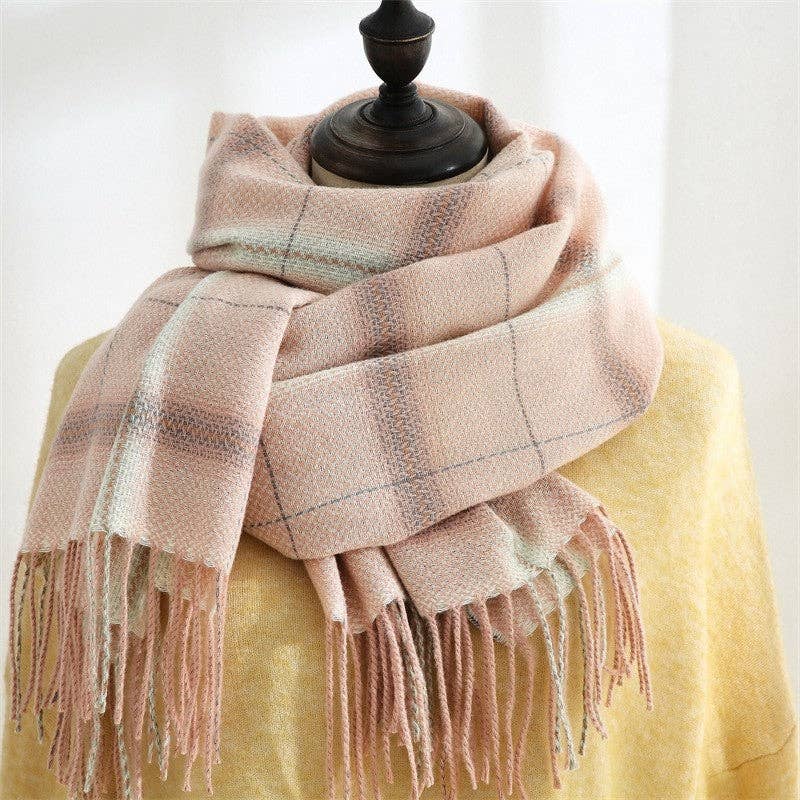 ShieldChic - Wholesale Scarf - Women's - Thickened Imitated Cashmere Plaid Print Shawl Scarf4