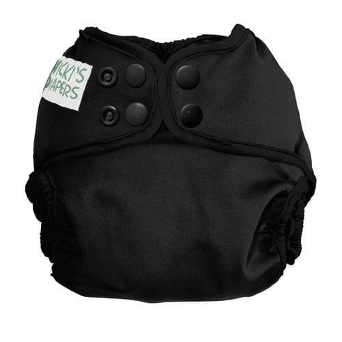Nicki's Diapers Snap Cover - Black Licorice - NB for wholesale by Nicki's Diapers (Planetwise Wholesale)