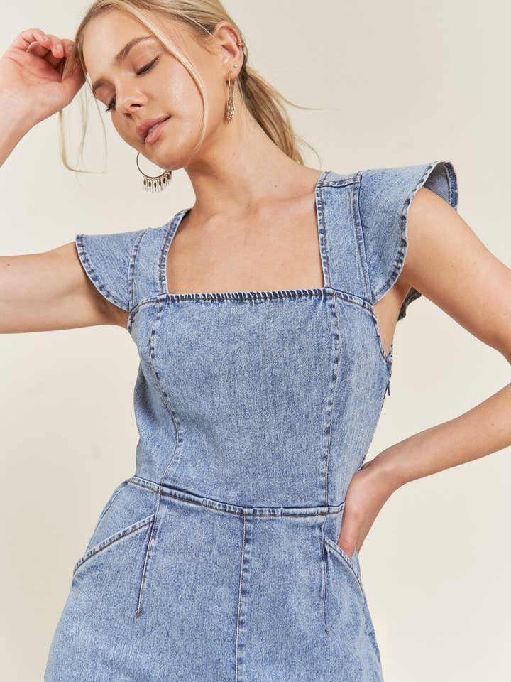 DENIM TUTA IN DENIM INCRESPATO JJS5035 in vendita all'ingrosso su Faire1