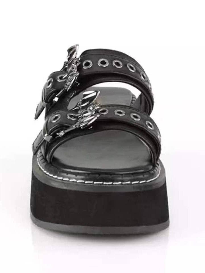 Black Bat Round Toe Platform Slippers for wholesale on Faire4
