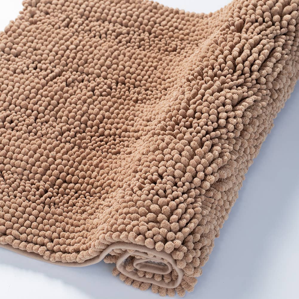 Kasentex - Vendita all'ingrosso Tappetini da bagno - Tappeto da bagno in ciniglia soffice con design geometrico e fondo antiscivolo32