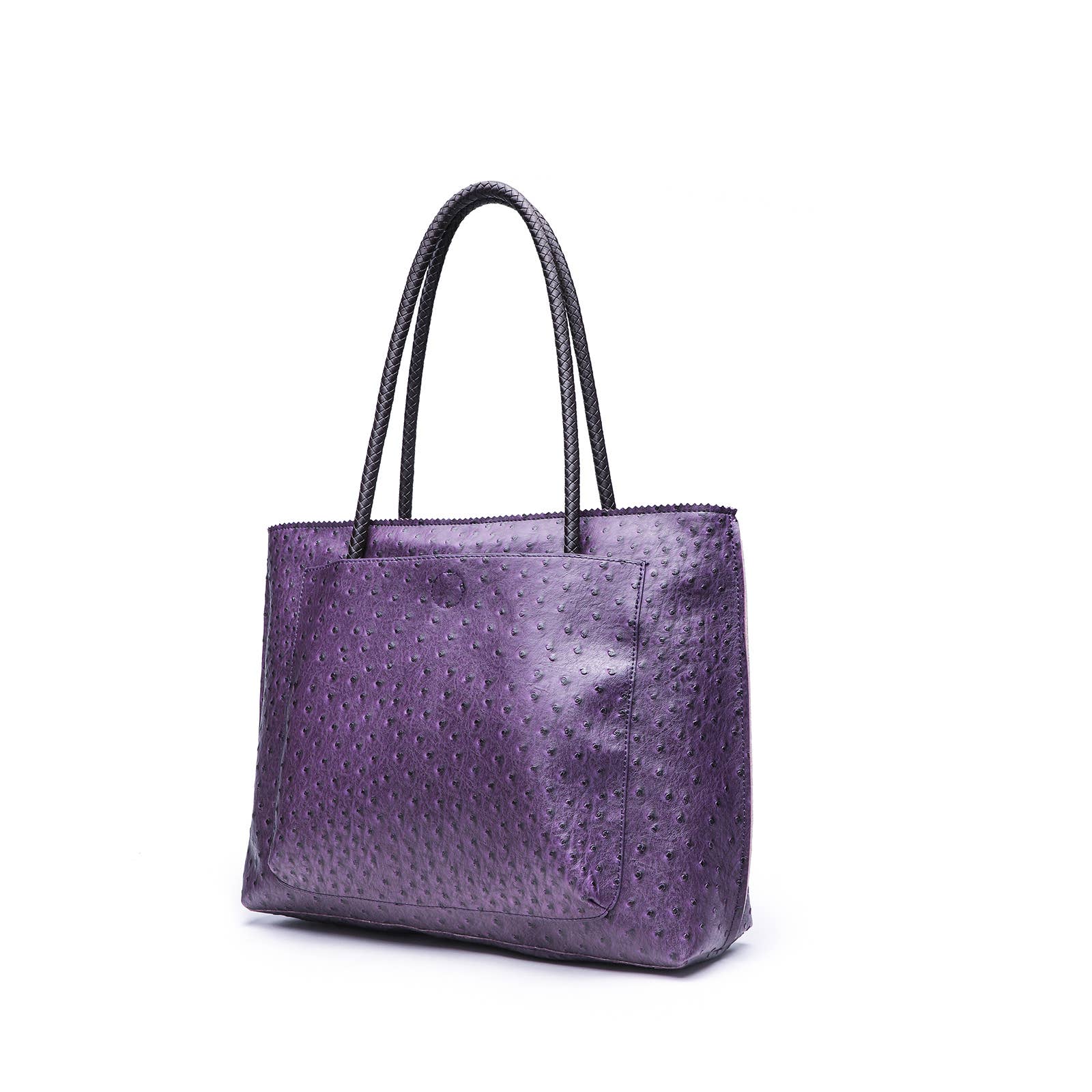 22 Tote - Wholesale Tote Bag - Women's - Deluxe Ostrich Tote Bag with Braided Handles & Multi-Pockets16