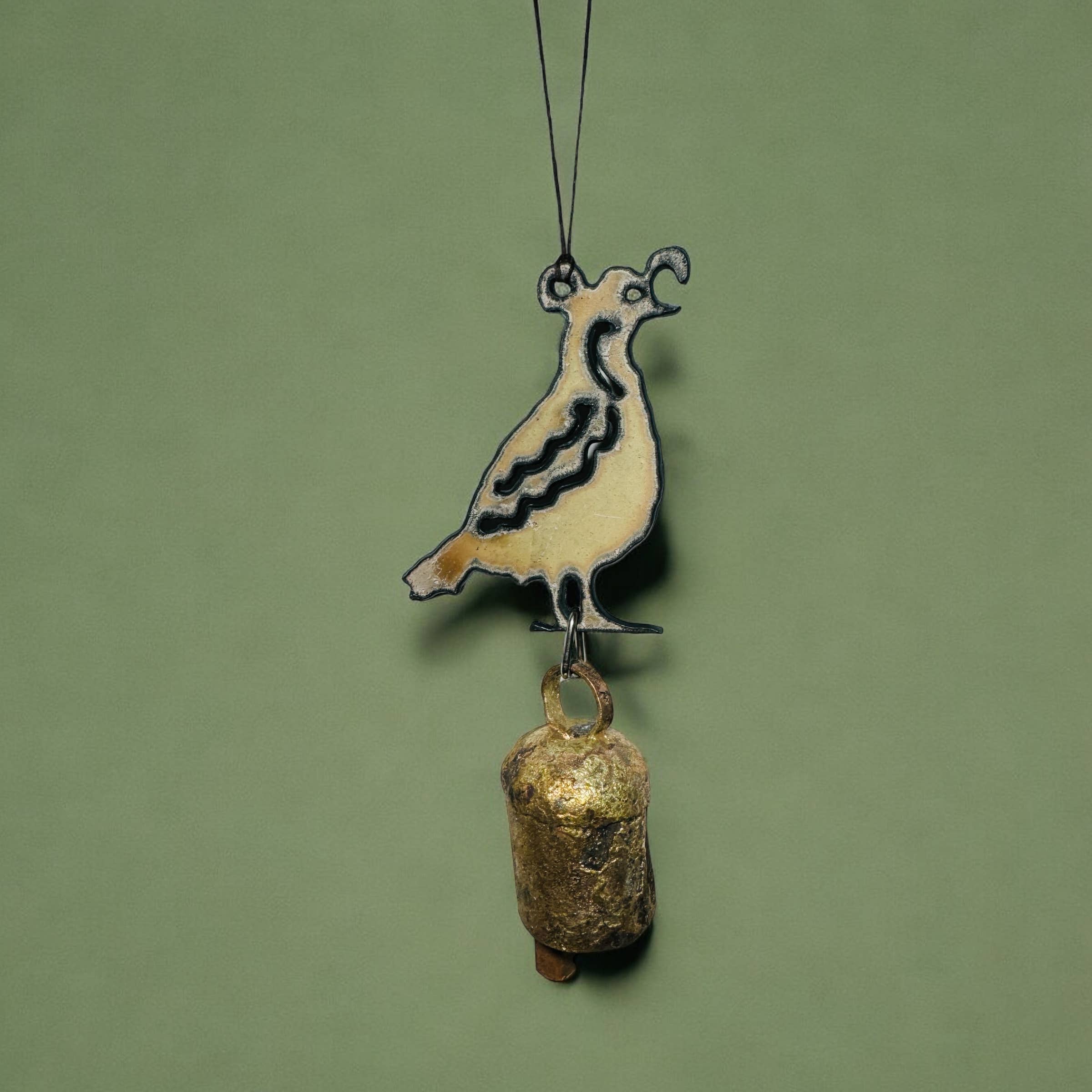 Whimsies - Wholesale Wind Chime - Metal Quail Wind Chime ornament sustainable Southwest West9