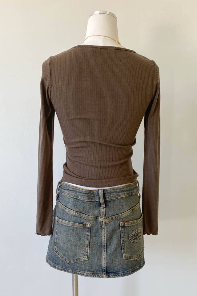 Nectar Clothing - Wholesale Knit Top - Women's - Grommet Long Sleeve Top3