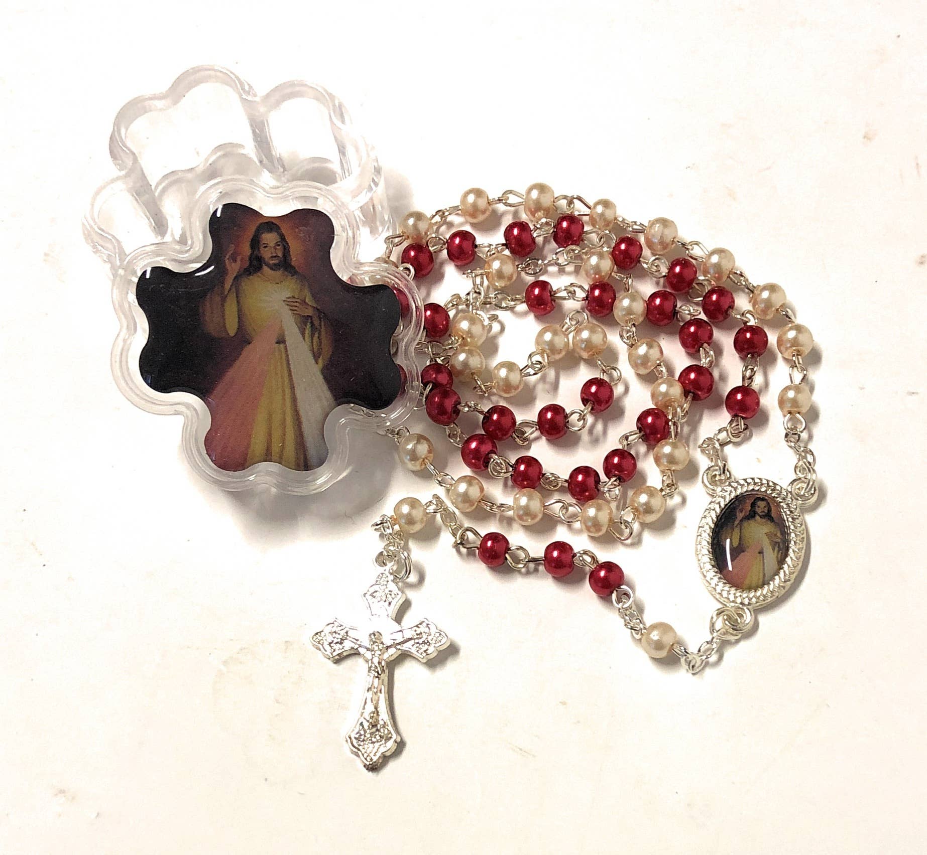 Costa Articoli Religiosi - Wholesale Prayer Beads Necklace - Divine Mercy rosary pearl type mm. 4