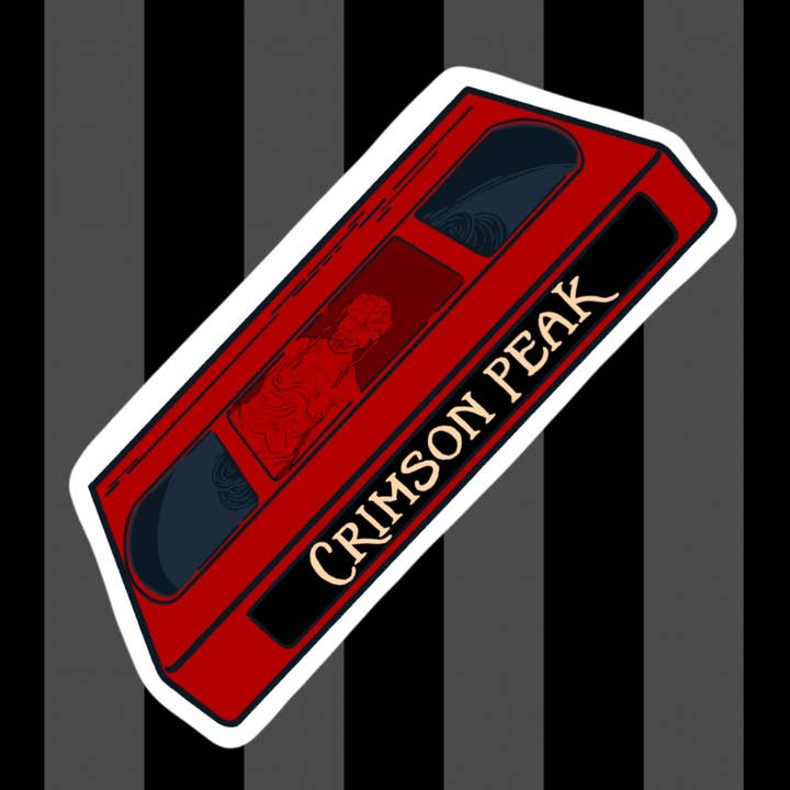 Adesivo Holográfico VHS Crimson Peak Red Ghost Terror Movie Retro Art por atacado de Fiat Lux Illustration