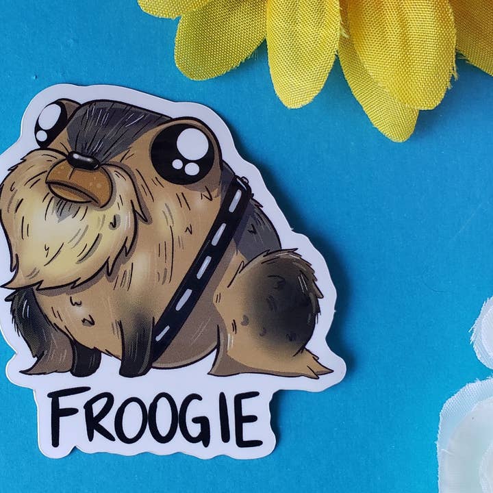Autocollant Froogie (wookie + grenouille) pour la vente par Meg's Mashables