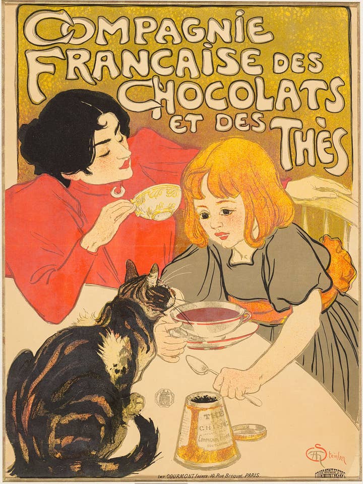 Compagnie Française des Chocolats et des Thés par Théophile Alexandre Steinlen - 1895 pour la vente par Flashback Shop
