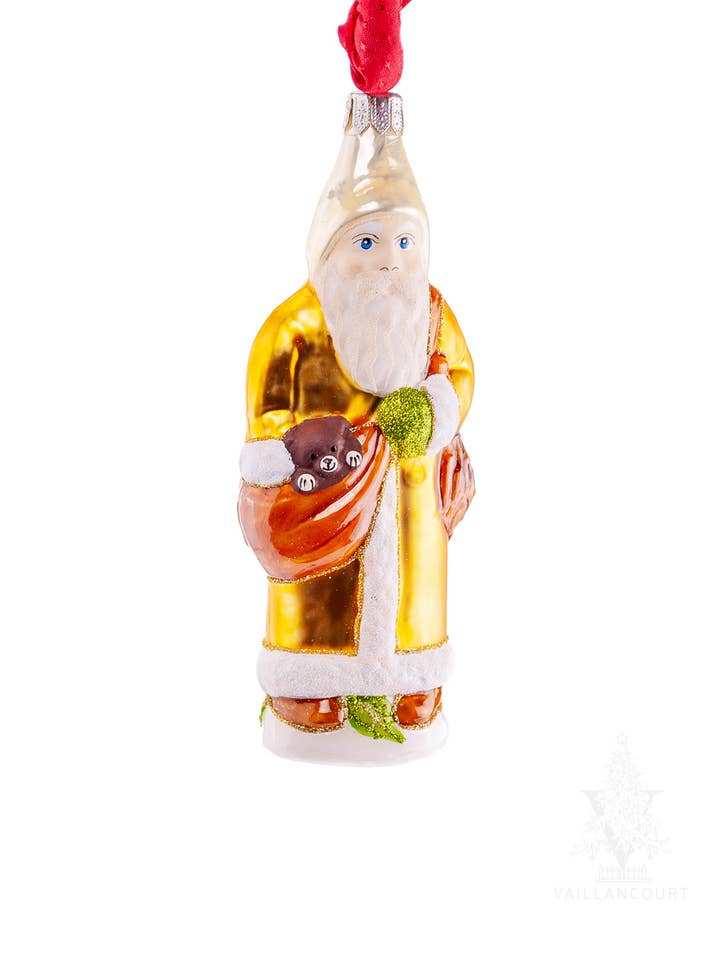 Shimmering Santa in Gold for wholesale by Vaillancourt Folk Art