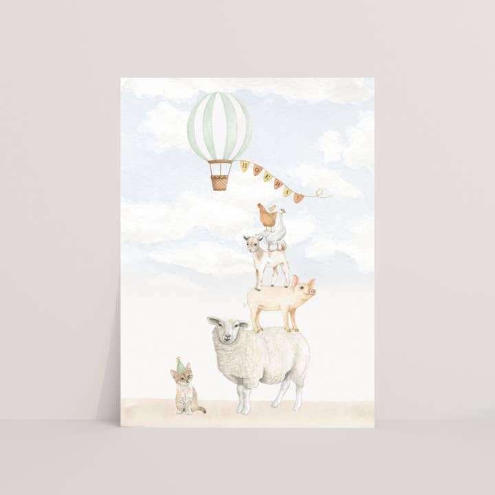 Vykort: bondgårdsdjur, hurra för wholesale av Appeloogje