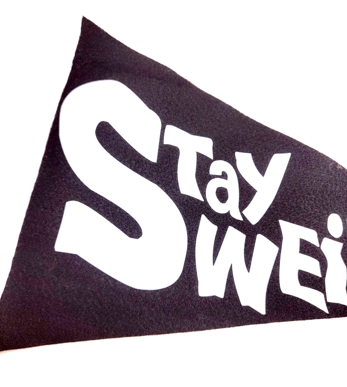 Printy Vibes - Wholesale Flag - Stay Weird 10X15 Black Felt Pennant Banner Flag1