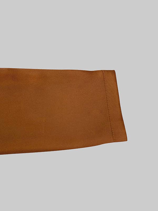 OURO Vestido Comprido de Manga Comprida Plissado Brilhante com Gola Alta para venda a revendedores na Faire15